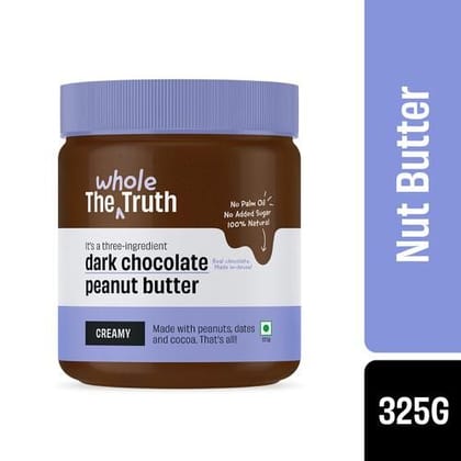 The Whole Truth Dark Chocolate Peanut Butter, Creamy, Natural, For Baking, Bread Spread Use, 325 G