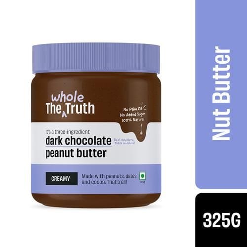 The Whole Truth Dark Chocolate Peanut Butter, Creamy, Natural, For Baking, Bread Spread Use, 325 G