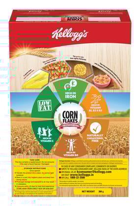 Kellogg's Corn Flakes With Real Strawberry Puree 300G, High In Iron, Vitamins B1, B2, B3, B6, C, Corn Flakes, Breakfast Cereal Kellogg's Corn Flakes With Real Strawberry Puree 300G, High In Iron, Vitamins B1, B2, B3, B6, C, Corn Flakes, Breakfast Cereal