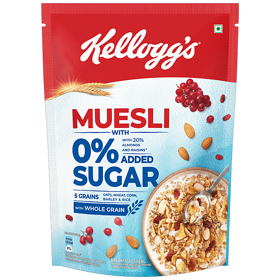 Kellogg's Muesli, With 0% Added Sugar, 500 G Pouch