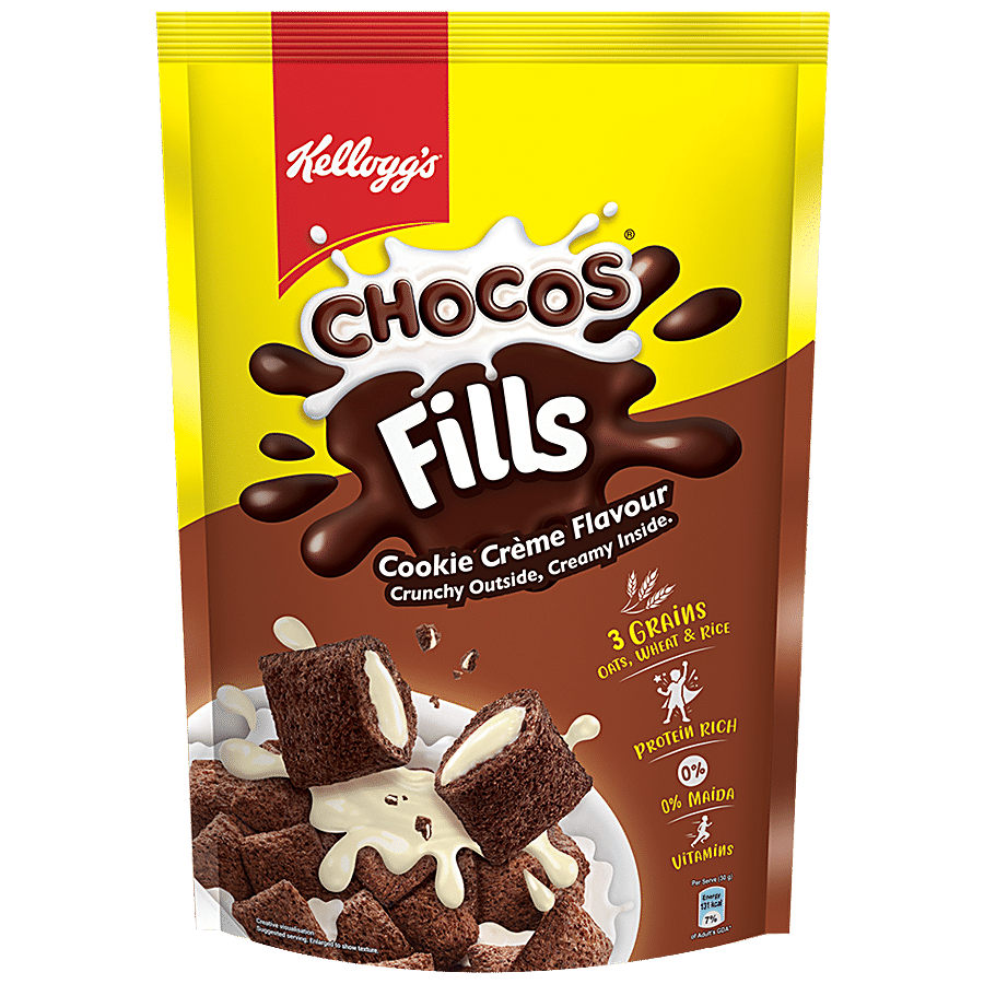 Kellogg's Chocos Fills, Choco Vanilla, High In Protein & B Group Vitamins, Source Of Fibre, 170 G