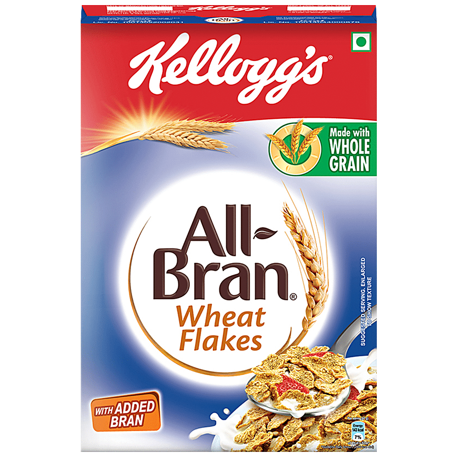 Kellogg's All Bran Wheat Flakes, High In Iron, Naturally Cholesterol Free, 440 G Carton