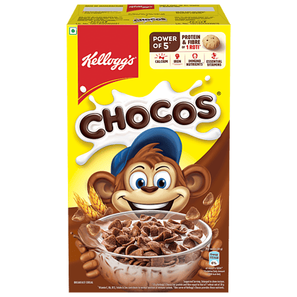 Kellogg's Chocos, With Protein & Fibre Of 1 Roti In Each Bowl, High In Calcium & Protein, Breakfast Cereals, 715 G
