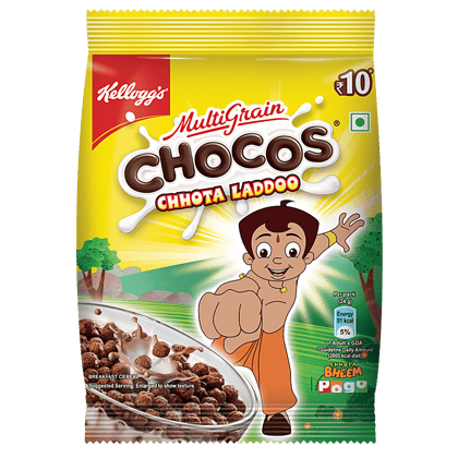 Kellogg's Chocos, Chhota Laddoo, With Whole Grain, Source Of Fibre, High In Calcium & Protein, Breakfast Cereals, 24 G