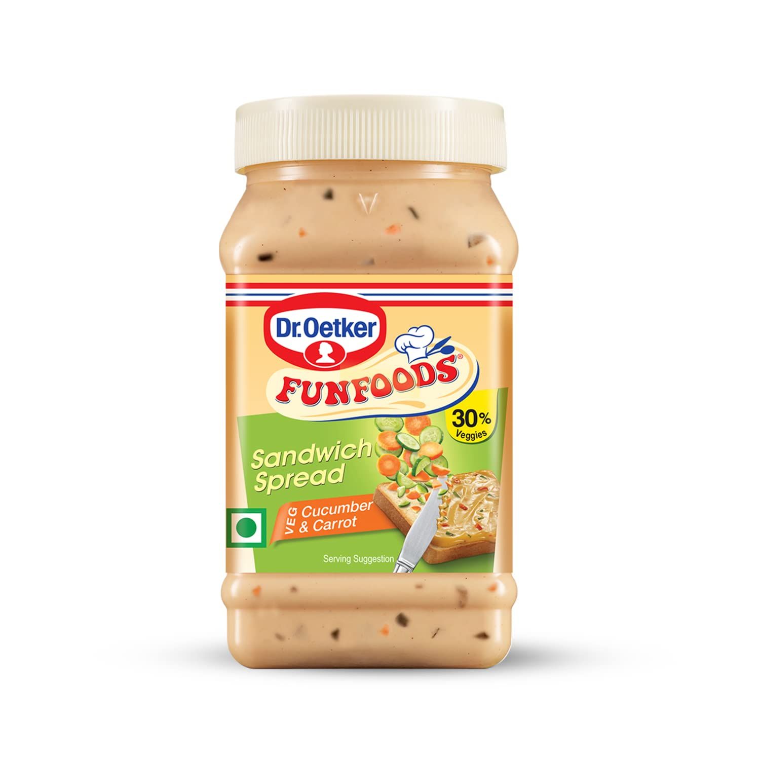 Dr. Oetker Funfoods Sandwich Spread Cucumber & Carrot, 250 Grams, Readt To Use, 100% Veg