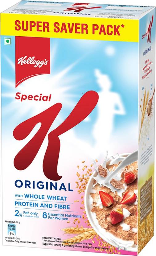 Kellogg's Special K Original With Whole Wheat, Only 2% Fat, Source Ofprotein & Fibre, Naturally Low Fat, Naturallycholesterol Free, 900G/935G