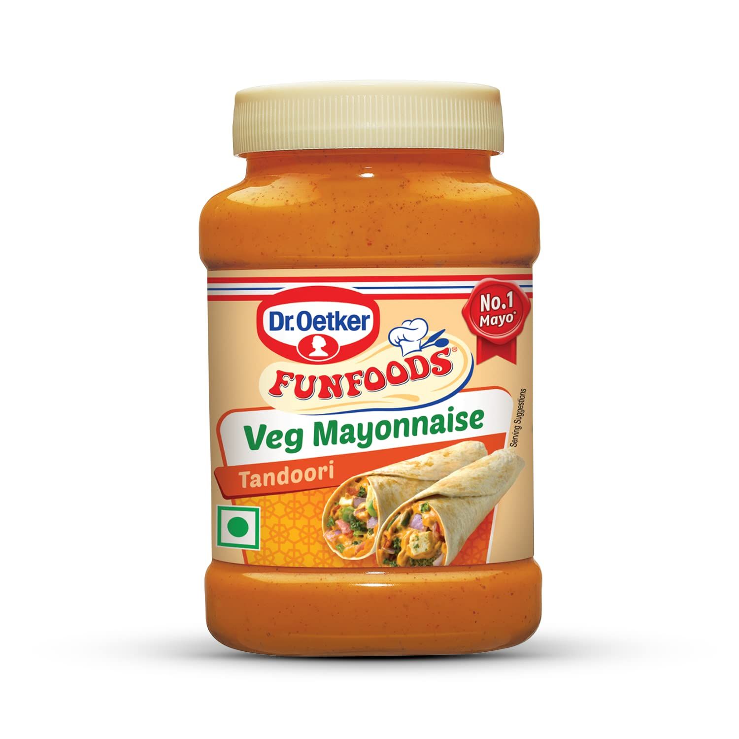 Dr. Oetker Funfoods Dr.Oetkerfunfoodstandoori Mayonnaise, Funfoods Mayonnaise, Extra Creamy Mayonnaise, Mayonnaise For Sandwich, Burger, Wraps, Trans Fat Free, 245G