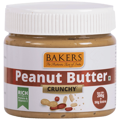 Bakers Peanut Butter Crunchy, Rich In Protein & Vitamin E, 200 G