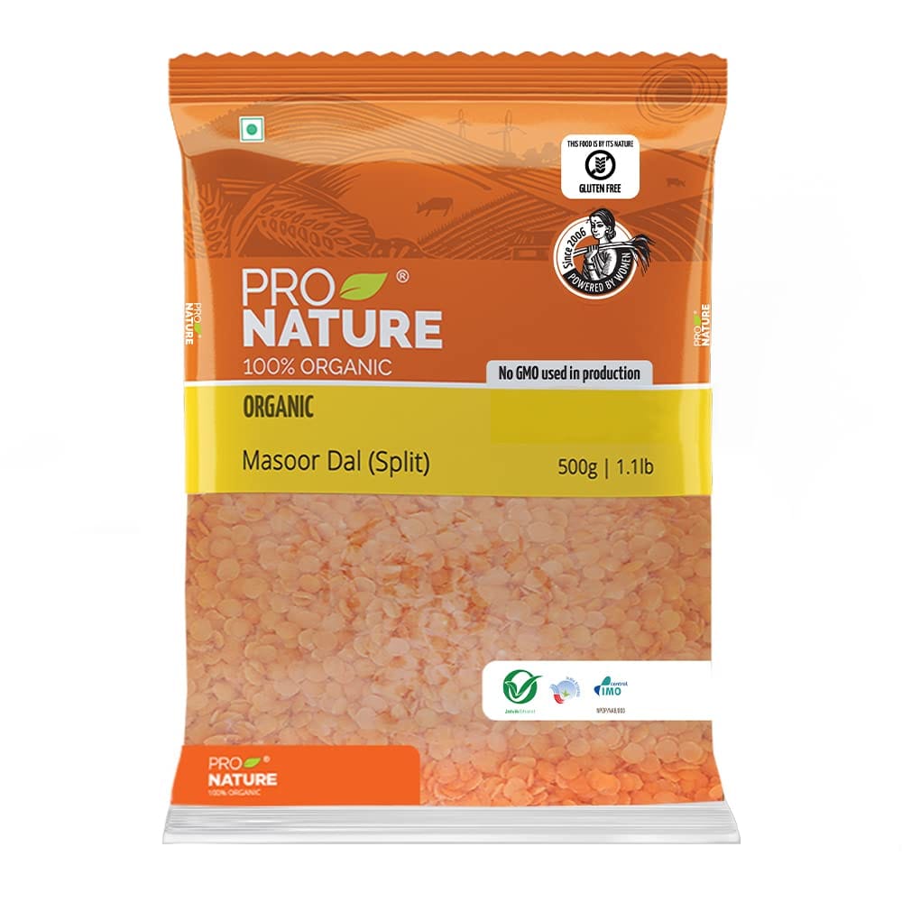 Pro Nature Organic 100%, Masoor Dal Split, 500G