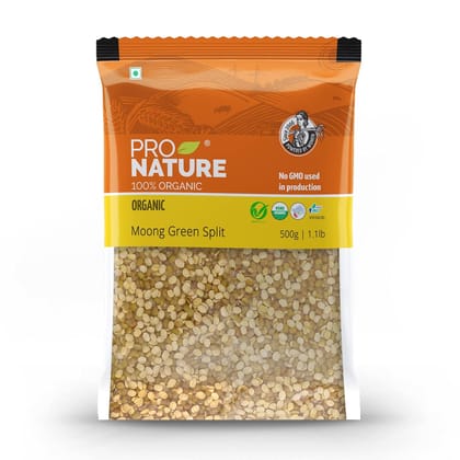 Pro Nature 100% Organic Moong Green Split, 500G