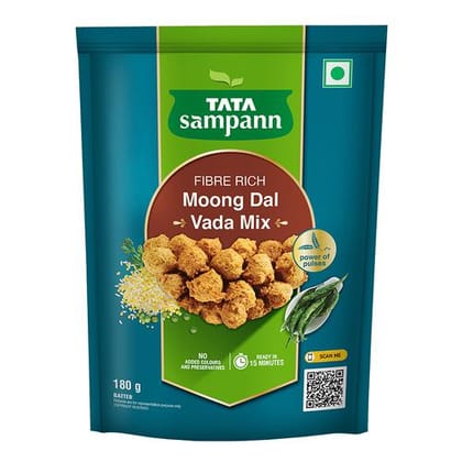 Tata Sampann Fibre Rich Moong Dal Pakoda/Vada Mix, Ready To Cook Mix, 180 G