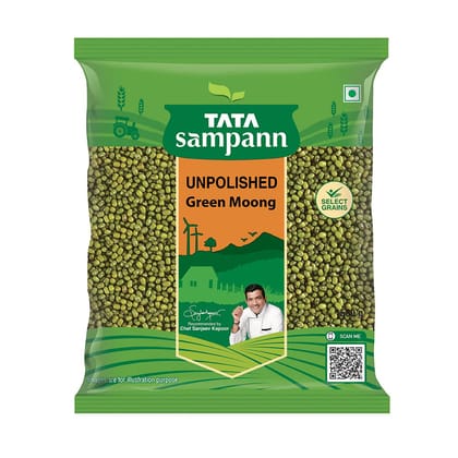 Tata Sampann Unpolished Green Moong Dal (Whole), 500G