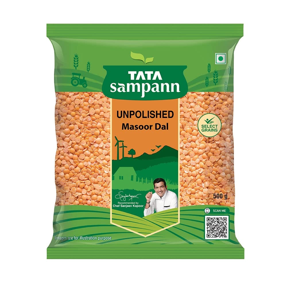 Tata Sampann Unpolished Masoor Dal Split, 500G