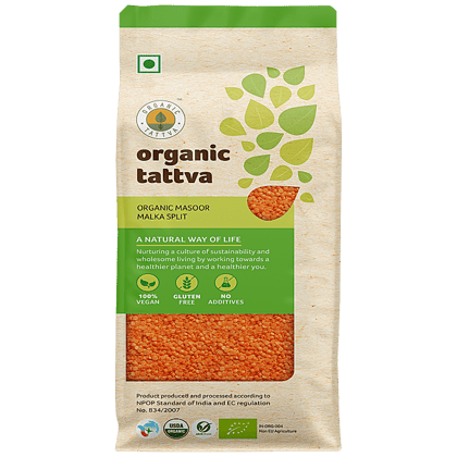 Organic Tattva Organic Masoor Dal Split, 500 G Pouch