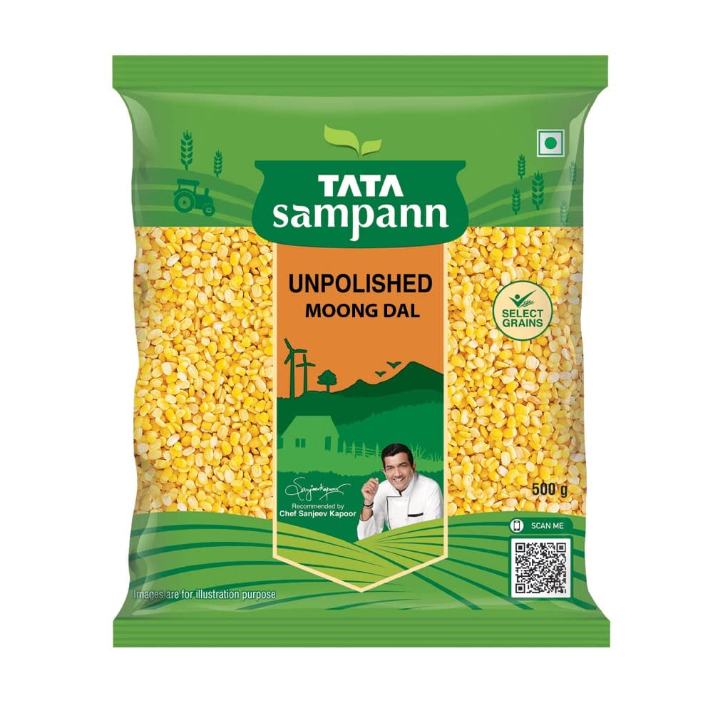 Tata Sampann Unpolished Moong Dal Split, 500G