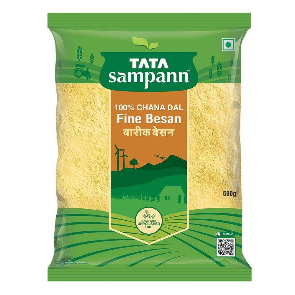 Tata Sampann 100% Chana Dal Fine Besan, Gram Flour, 500G