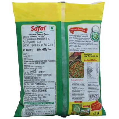 Safal Frozen Green Peas 600G