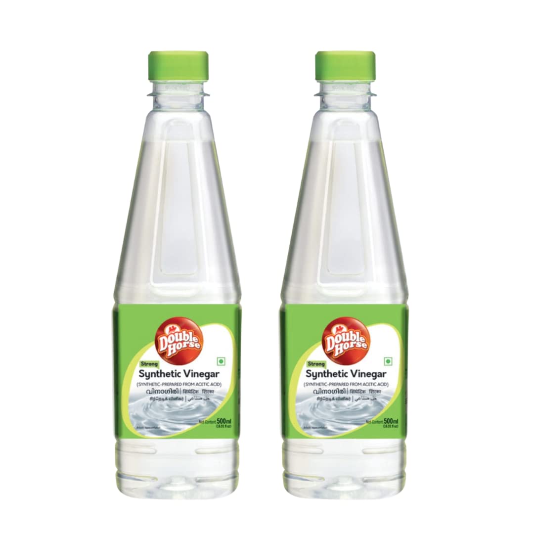 Double Horse Filtered Pure White Vinegar, Boost Immunity, Helps In Digestion, 500Ml (Pack Of 2)