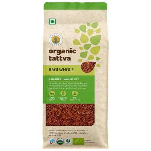 Organic Tattva Ragi, Whole, 500 G Pouch