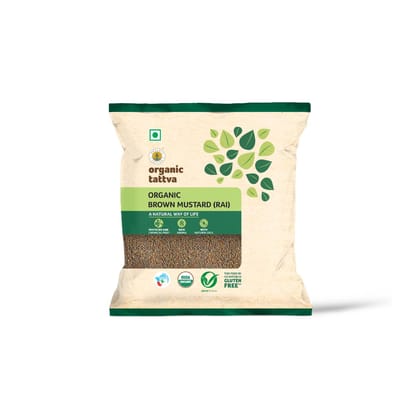 Organic Tattva, Organic Gluten Free Brown Mustard (Rai) 100 Gram, Quality Rai, Naturally Processed, From Farm Picked Fresh Seeds