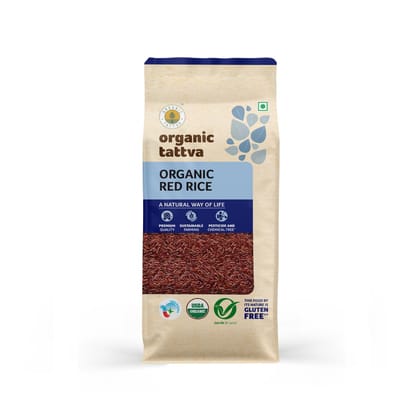 Organic Tattva, Organic Red Rice 1 Kg, Rich Source Of Iron, Vitamins And Antioxidants, Certified Organic, Gluten Free And No Additives