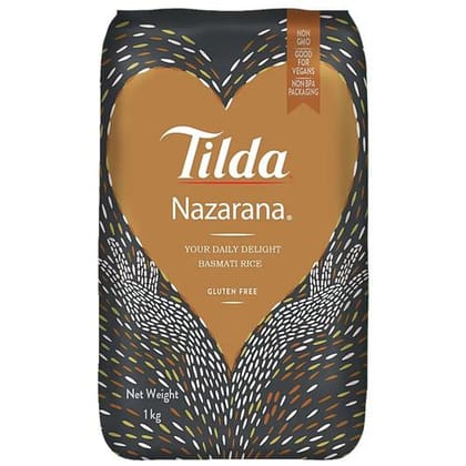 Tilda Nazarana Basmati Rice, Gluten, Free, Long, Grained, 1 Kg Pouch
