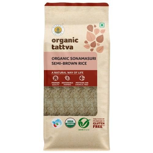 Organic Tattva Organic Sona Masuri, Brown, 1 Kg Pouch