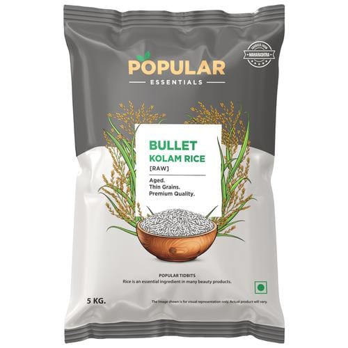 Popular Essentials Bullet Kolam Raw Rice, 5 Kg