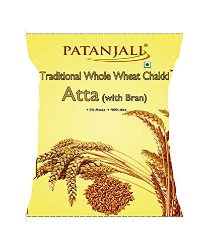 Patanjali Traditional Whole Wheat Chakki Atta With Bran 5 Kg