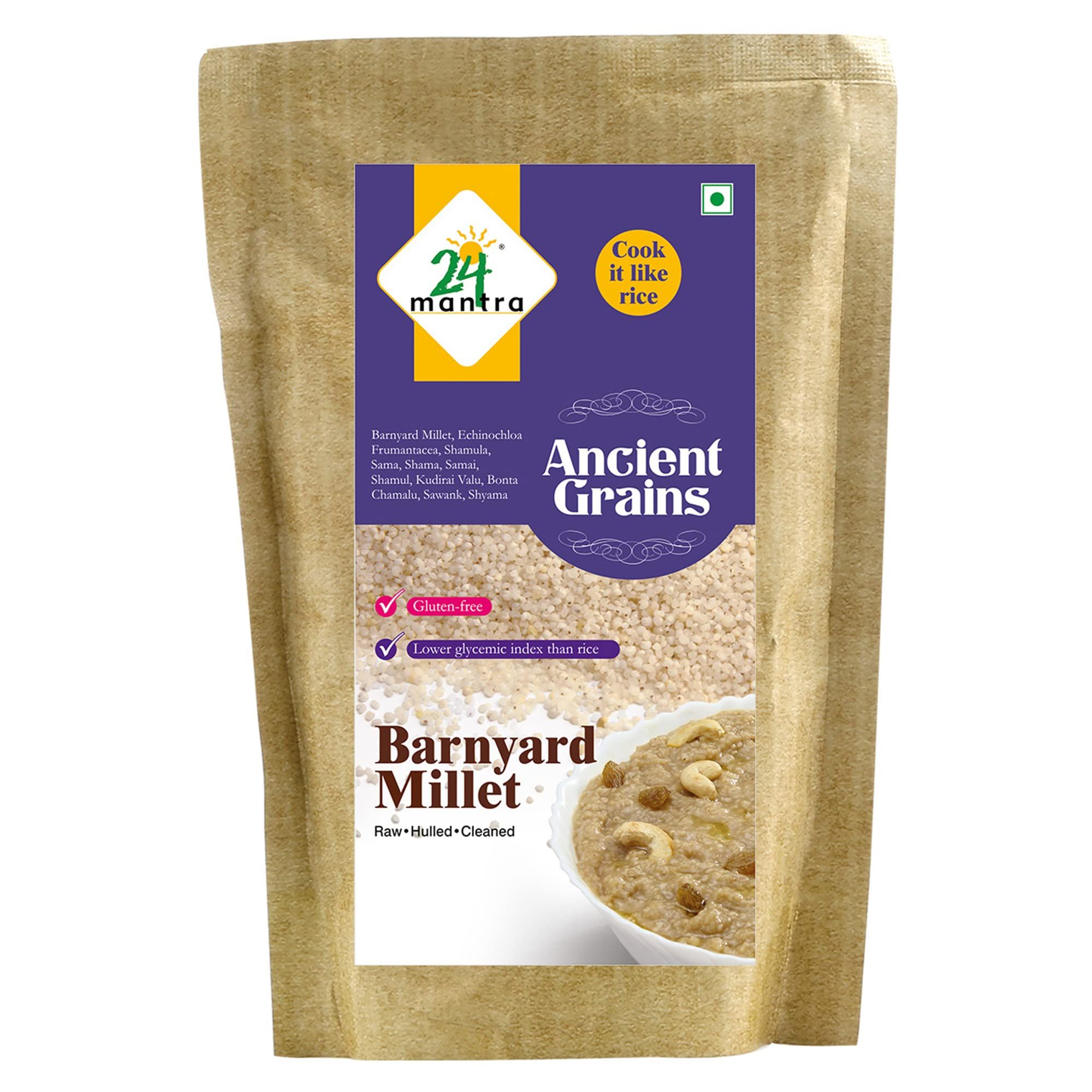 24 Mantra Parboiled Barnyard Millet, 500Gms, Pack Of 1, Gluten, Free