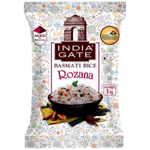 India Gate Basmati Rice/Basmati Akki, Feast Rozzana, 1 Kg Pouch
