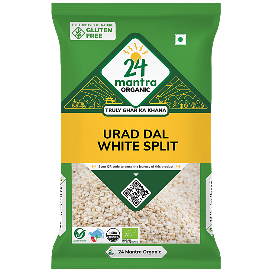 24 Mantra Organic Urad Dal White (Split), 500 G Pouch