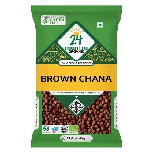 24 Mantra Organic Unpolished Brown Chana/Kala Chana/Godhuma Chana, 500 G (Pack Of 1)