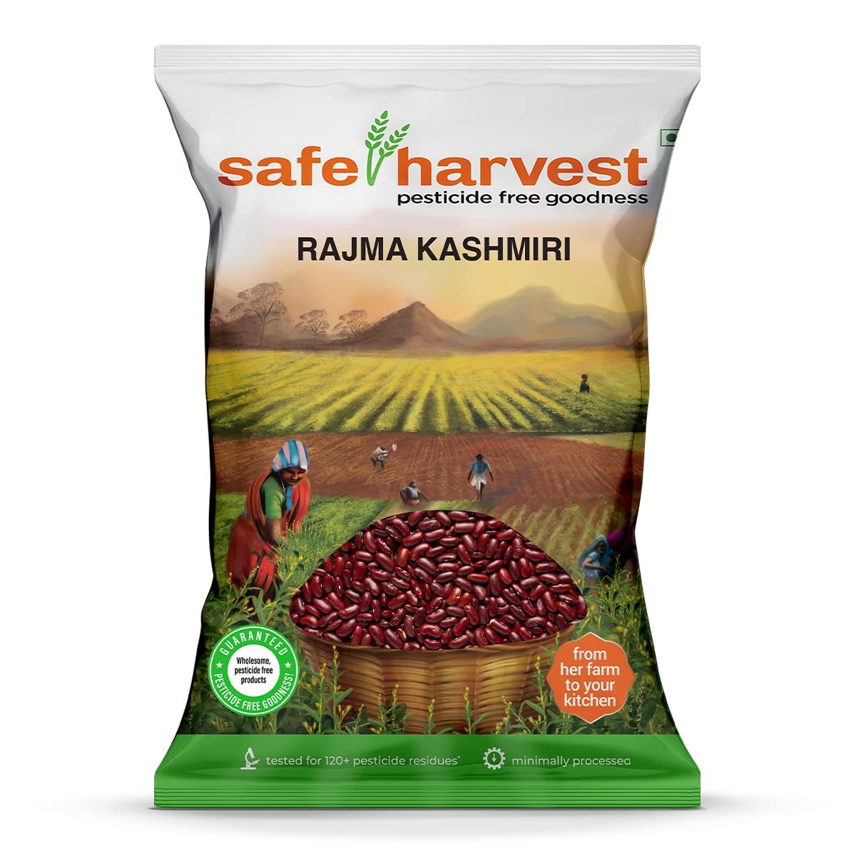 Safe Harvest Pesticide, Free Rajma Kashmiri, Natural & Healthy, No Artifical Flavours, 500G