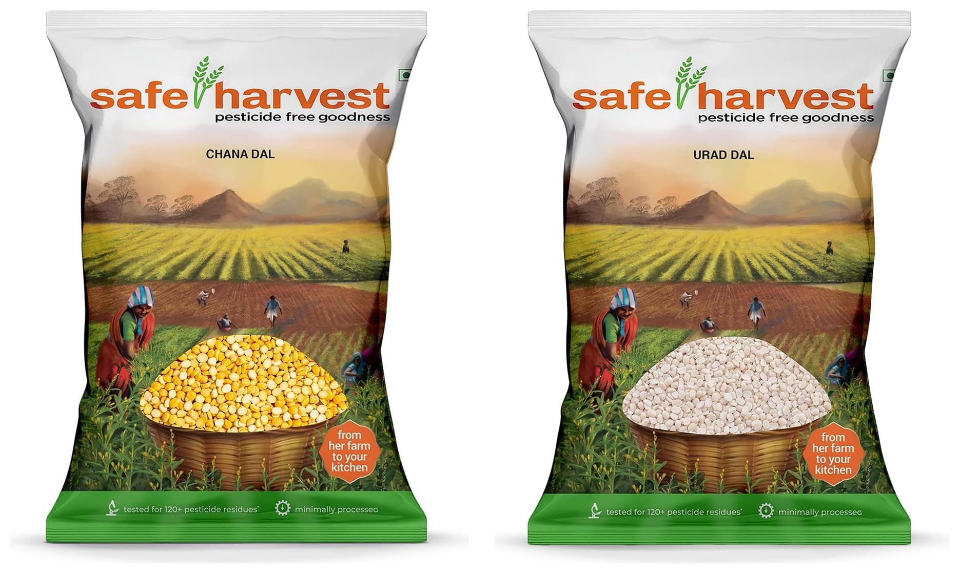 Safe Harvest Pesticide, Free Unpolished Urad Dal, Pure & Natural, 1Kg