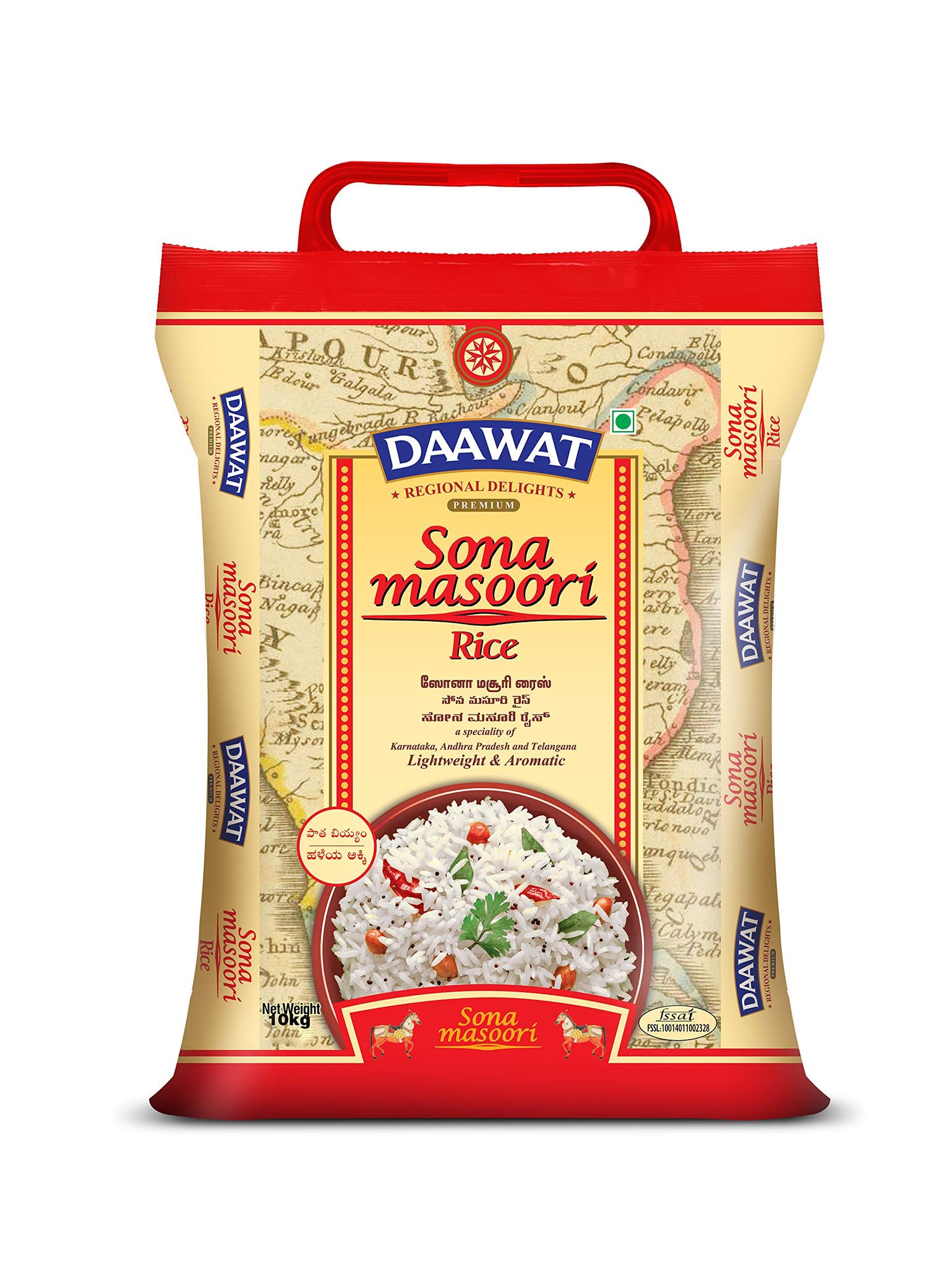 Daawat Premium Sona Masuri Rice, 10 Kg
