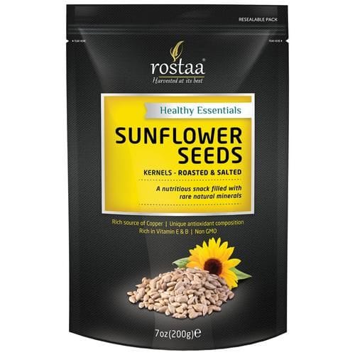 Rostaa Healthy Essentials Sunflower Seeds Kernels, Roasted & Salted, 200 G