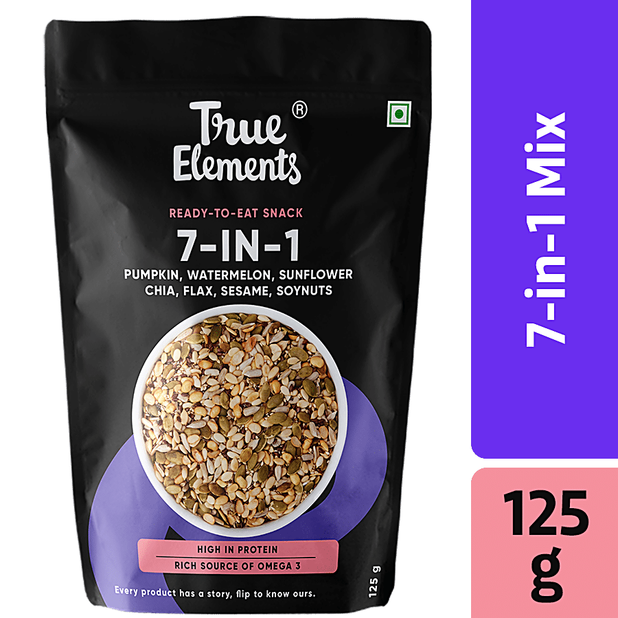 True Elements 7, In, 1 Super Seeds & Nut Mix, For Weight Management, Ready To Eat, Healthy Snacks, 125 G
