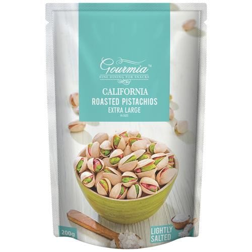 Gourmia Pistachios, Roasted, California, Lightly Salted, Extra Large, 200 G