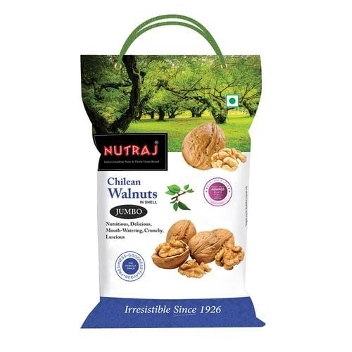 Nutraj Walnuts, In Shell, Chilean, Big Sized, 1 Kg Pouch