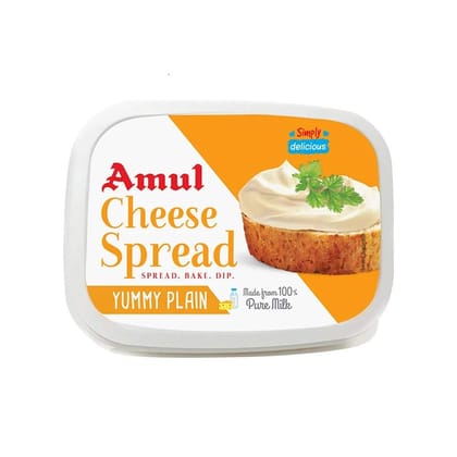 Amul Cheese Spread, Yummy Plain, 200 G Box (Pack Of 2)