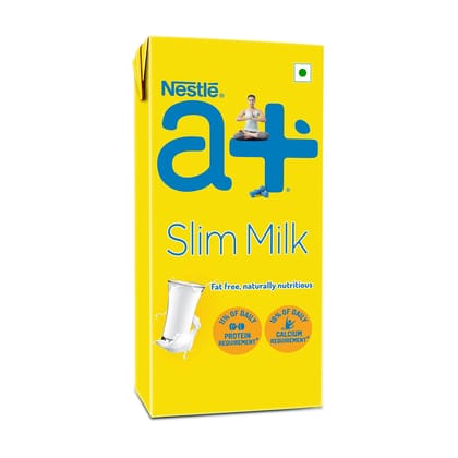 Nestle A+ Slim Fat Free Milk Tetra Pack, 1Ltr