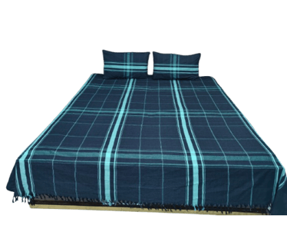 Handloom Double Bed Sheet with Pillow Covers