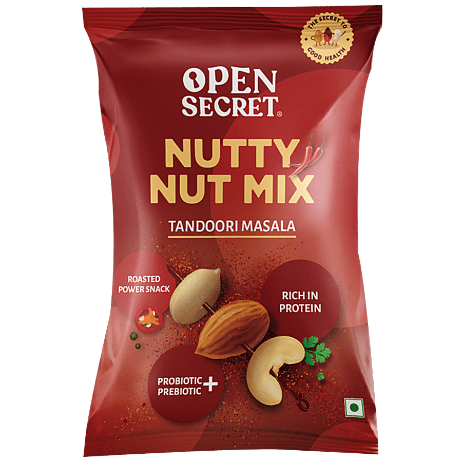 Open Secret Nutty Nut Mix Dry Fruit, Rich In Protein, Tandoori Masala Flavour, 23 G