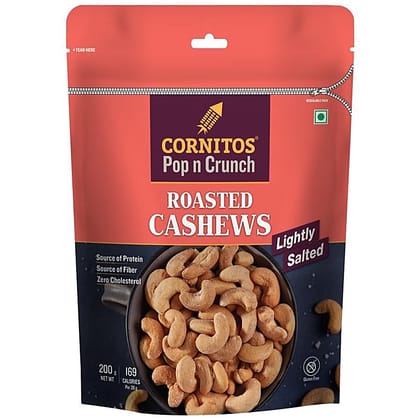 Cornitos Lightly Salted Roasted Cashews, 200 G Pouch