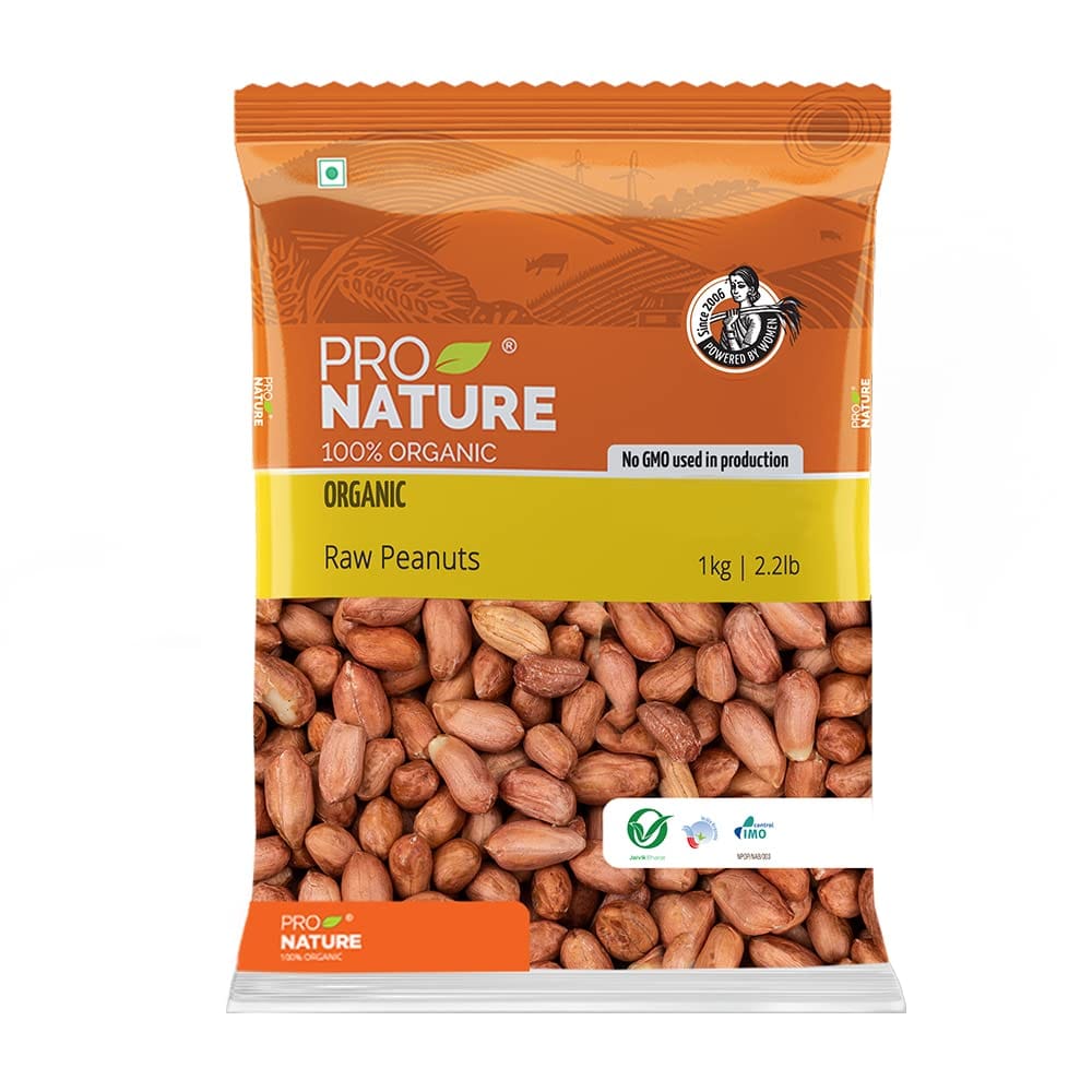 Pro Nature 100% Organic Raw Peanuts, 1Kg