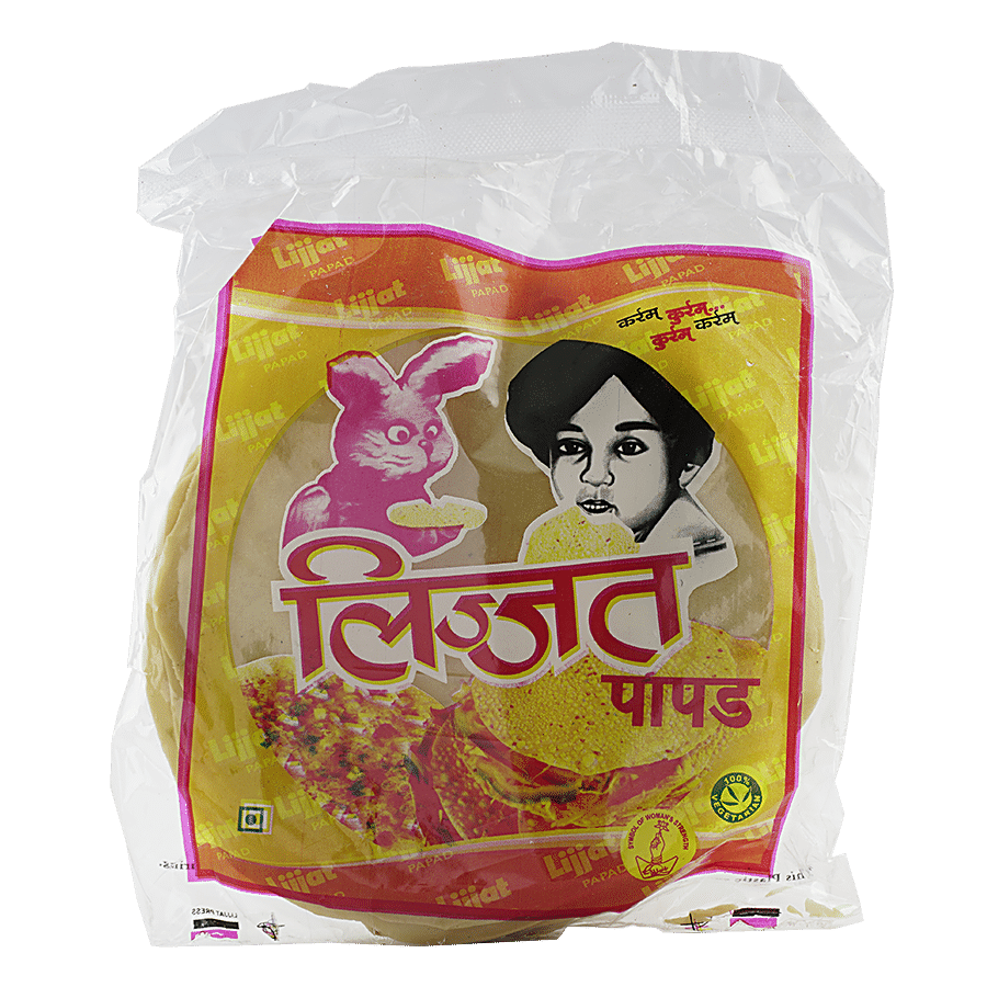 Lijjat Garlic Papad, 200 G Pouch
