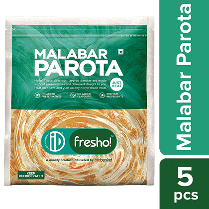 Id Fresho Malabar Parota/Paratha, No Added Preservatives, 400 G (5 Pcs)