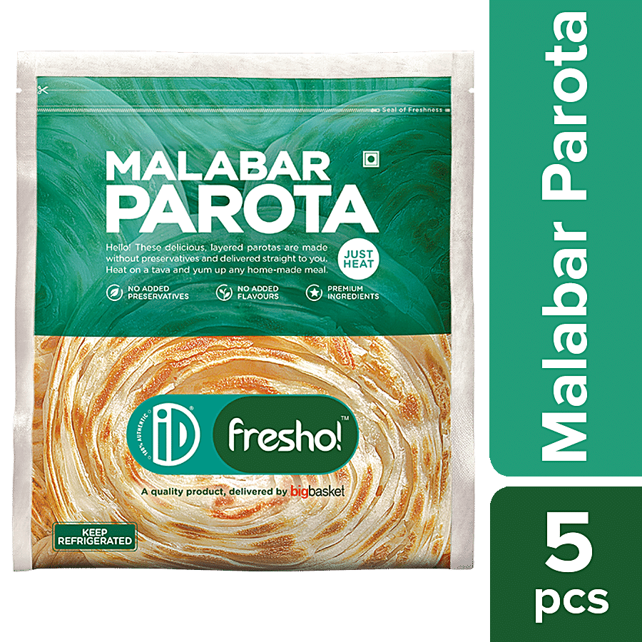 Id Fresho Malabar Parota/Paratha, No Added Preservatives, 400 G (5 Pcs)