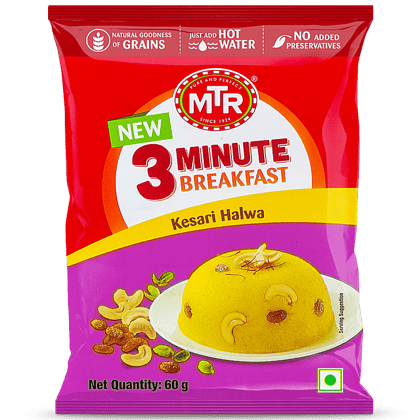 Mtr 3 Minute Breakfast Kesari Halwa, 60 G Pouch